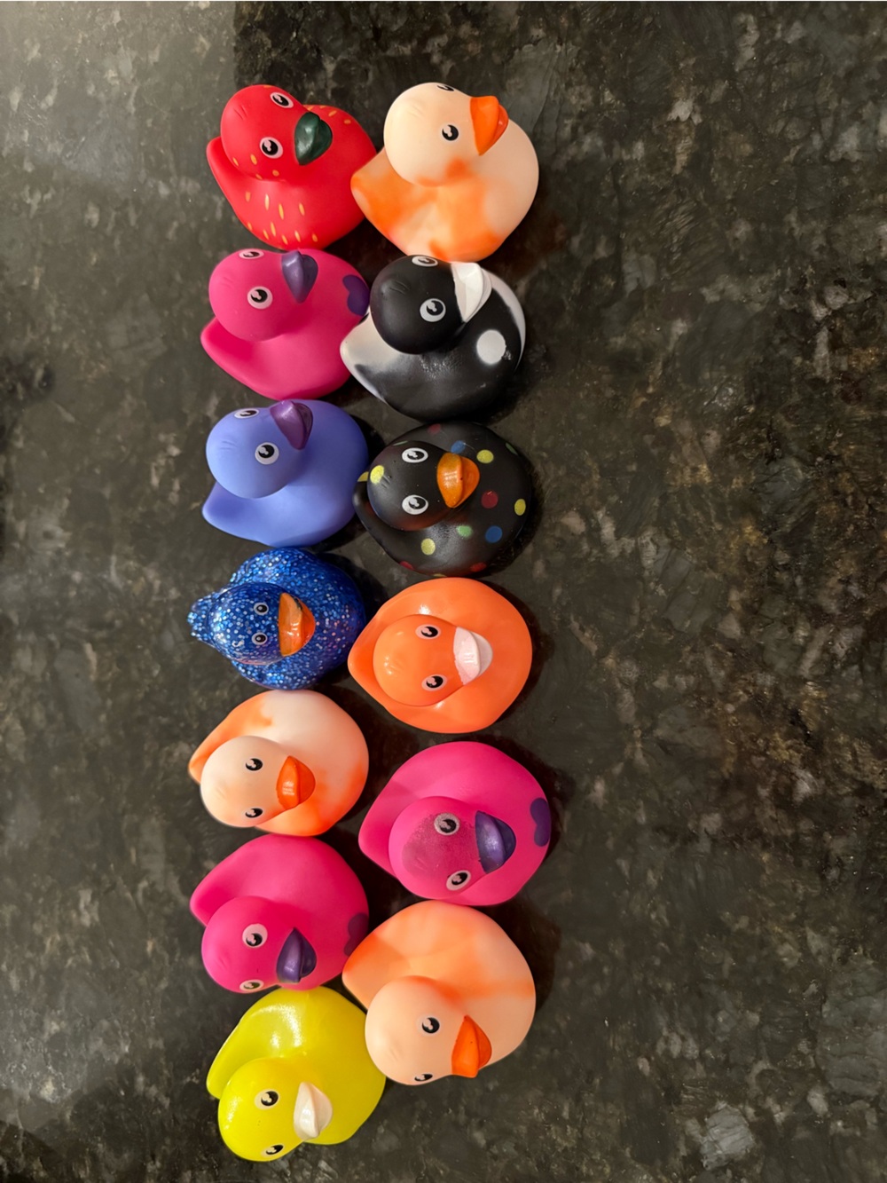 Colorful Rubber Duck Bath Toy Set - 13 Pieces